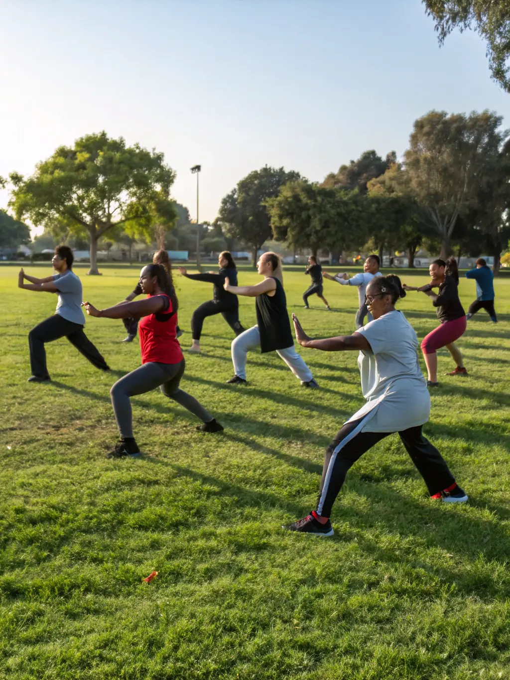 A group photo of Savate club members participating in a community outreach event, such as a demonstration or workshop for local youth.